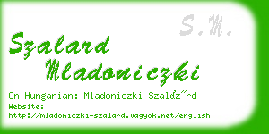 szalard mladoniczki business card